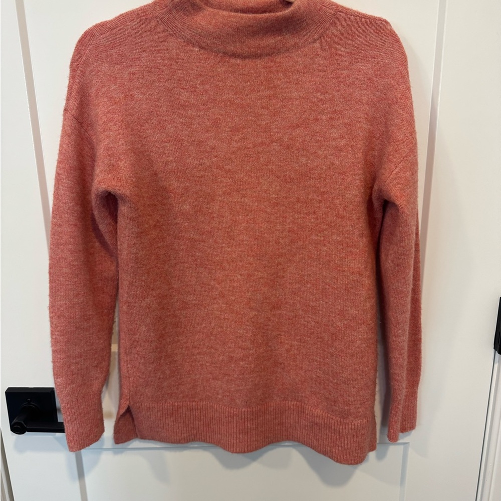 LOFT Soft Coral Turtleneck Sweater